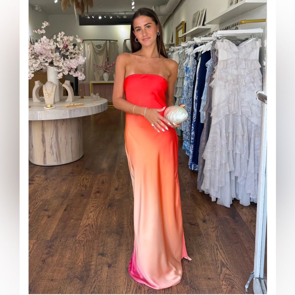 Silky Strapless Dress - Sunset